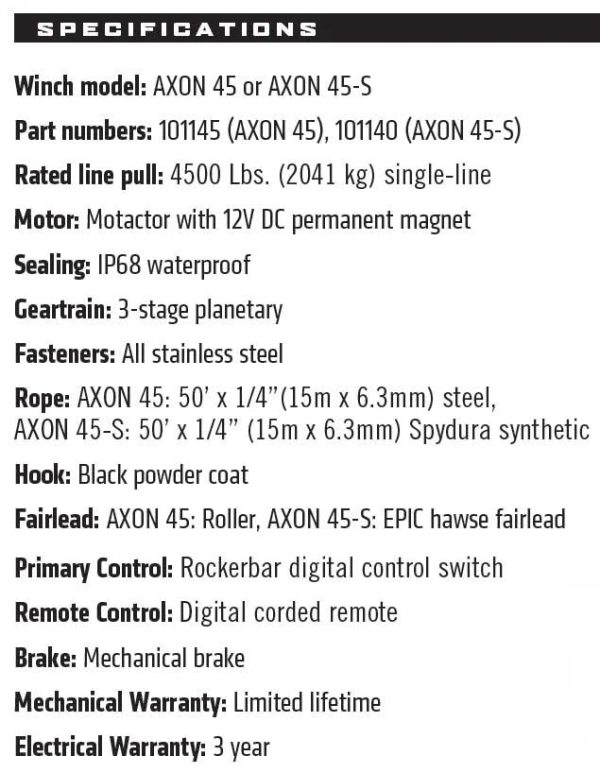 WARN AXON 45-S Powersport Winch - 101140 - Image 4